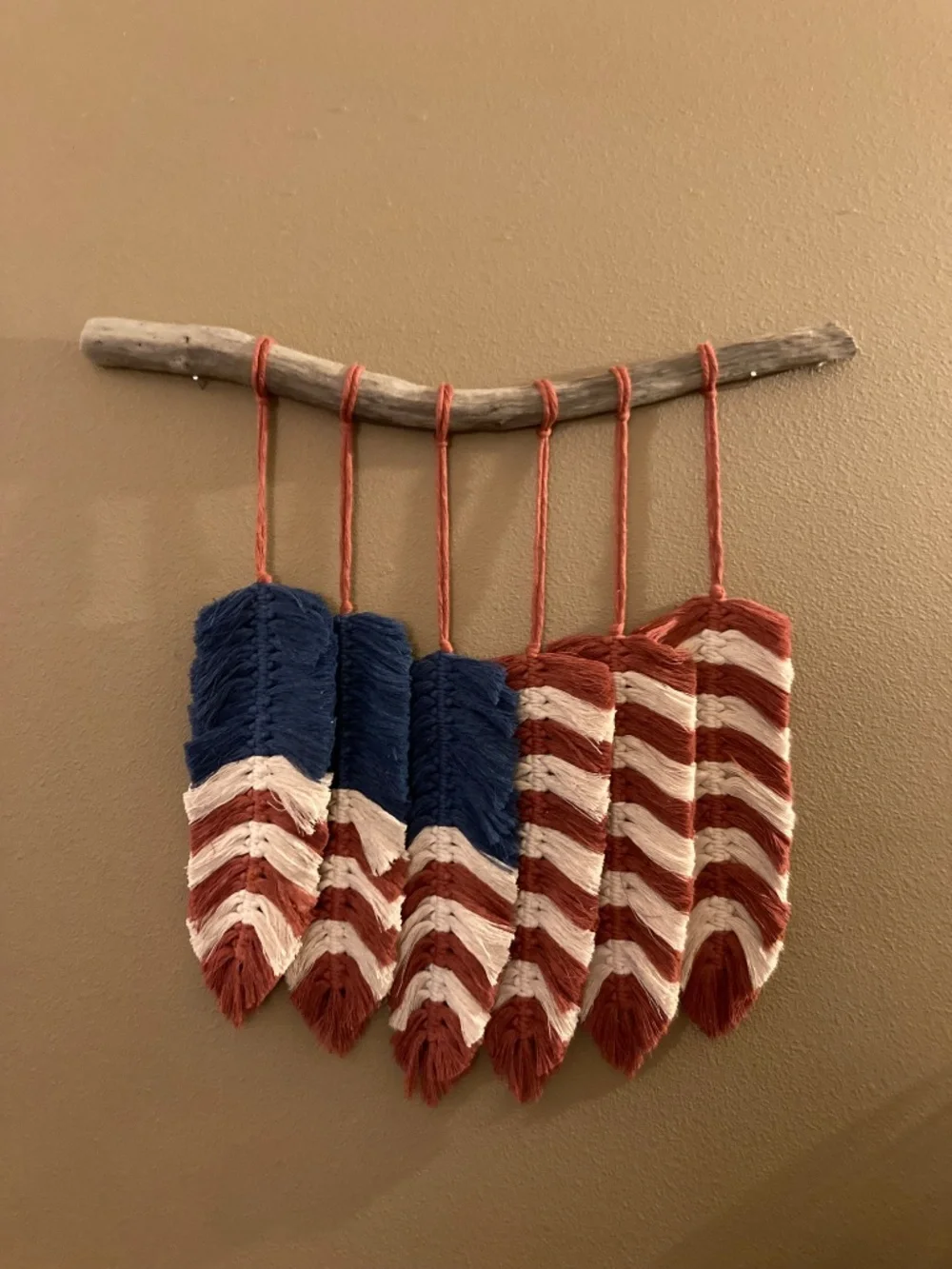 Various Macrame Feather Wall Hangings